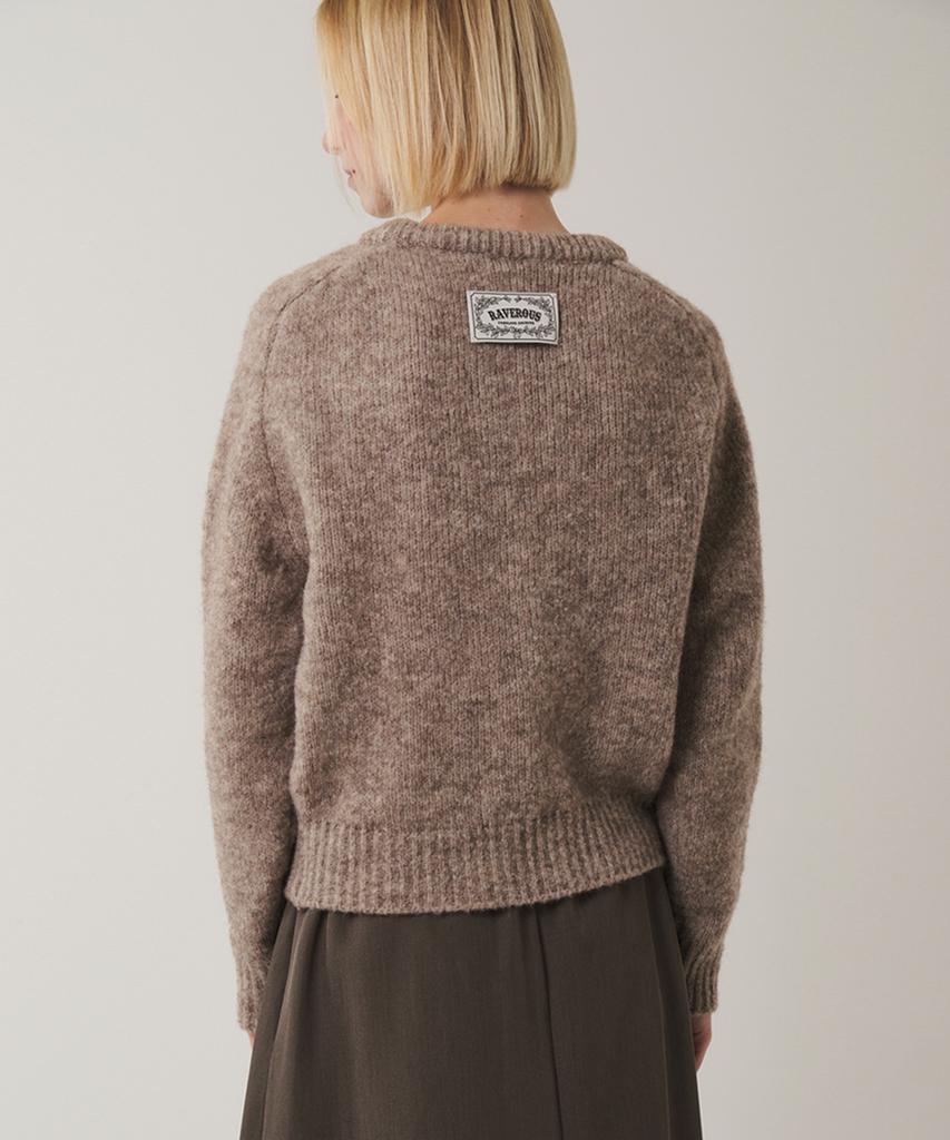 RAVEROUS Saddle Sleeve Vintage Sweater Beige