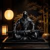 3D-печатная фигурка воина Темный стиль Скульптура самурая Забавные украшения ниндзя Настольные