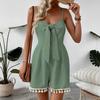 Женский новый милый простой бант-халтер однотонный комбинезон с открытой спиной