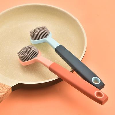 Щетка для чистки кухонная мягкая пластиковая длинная ручка силиконовая щетка для мытья посуды щетка для мытья кастрюль щетка для дезинфекции щетка для чистки