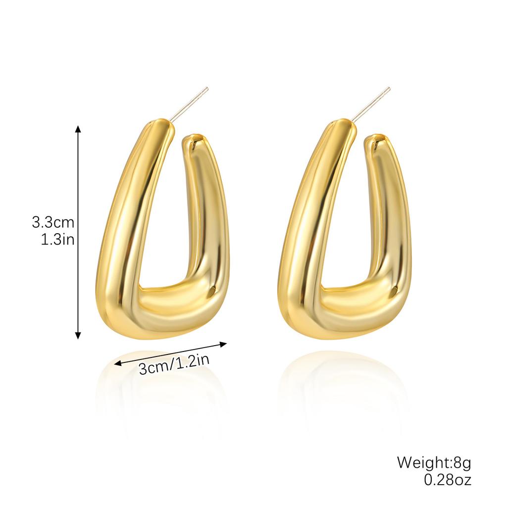 Exaggerated Temperament Earrings Gold Senior Sense Ins Cold Wind Simple Metal Droplets Pleated Pearl Flower Earrings