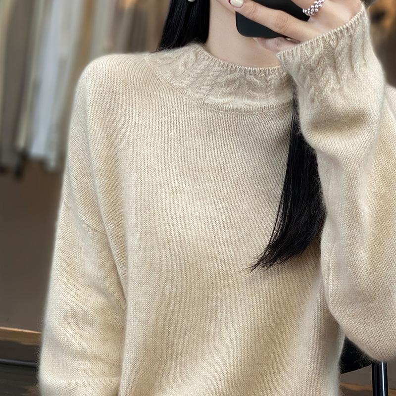 Женский кашемировый свитер Qinghe Cashmere 30% кашемир 70% шерсть Осень и Зима Пуловер Теплый и Модный