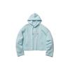 Женская толстовка Li Ning Sports Fashion Series с вышитыми буквами и коротким капюшоном, светло-голубая AWDR374-3