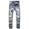 Blue Badge Embroidered Slim-Fit Men's Jeans