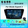 Car Radio Android 14 Carplay Auto For Skoda Superb 3 2015 - 2019 WIFI+4G GPS Multimedia 2 DIN Stereo Head Unit BT Player Video