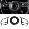 Car Metal Carbon Fiber Steering Wheel Cover Trim Decoration Frame for MG ZS EV HS MG6 MG5 EZS 2018-2024 Accessories