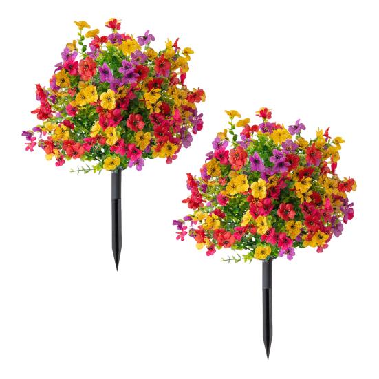 2 шт. Искусственный фиолетовый шар 23,6" Топиарные деревья с колышками для грунта