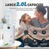 2L Humidifier for Bedroom with LED Screen, Double Spray Cool Mist Air Humidifiers with 2pcs Cotton Swab