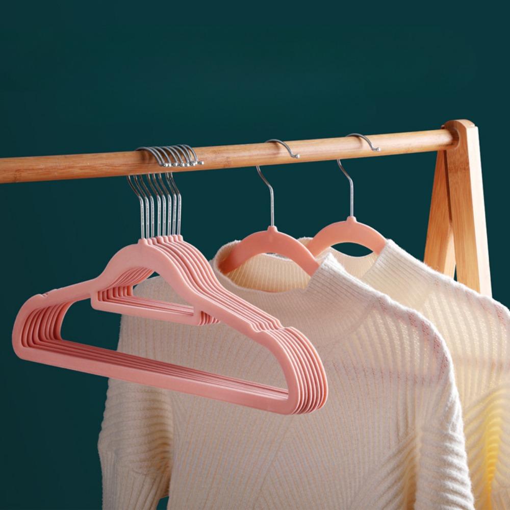 Clothes Hanger, Velvet Clothes Hanger, Non-marking and Non-slip Household Thickened Clothes Hanger, Organizer Storage Clothes Hanger 10 Pack