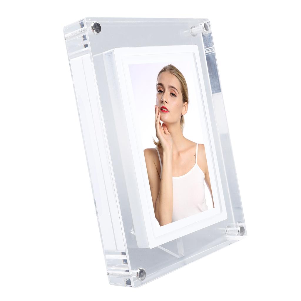 5-дюймовая акриловая цифровая фоторамка, цветная светодиодная художественная фоторамка, автоматическая вращающаяся фоторамка