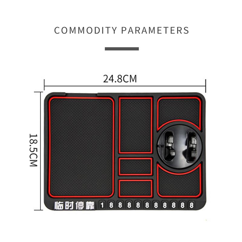 Нескользящий коврик для телефона 4-в-1, карта с номером парковки автомобиля, противоскользящий коврик, автомобильный держатель для телефона, липкий противоскользящий чехол для телефона