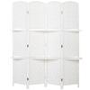 Freestanding Privacy Screen, 4 Panel Folding Room Divider for Living Room, Bedroom and Office, 160 x 170cm, White