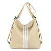 Women's Multi-Functional Shoulder Bag Stripe Lightweight Crossbody Bag Waterproof Nylon Tote Bag