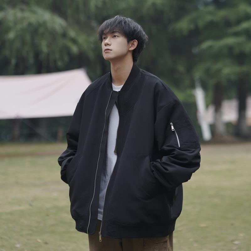 Men's Retro Vintage Loose Bomber Jacket - Autumn Trendy American High-End Style
