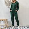8 Color Women's Stylish Clothing Hooded Long-sleeved Zipper Hoodie Casual Sports Jumpsuits & Rompers