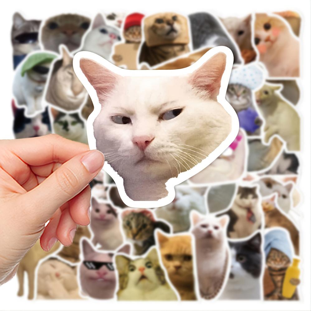 50 Funny Funny Cat Waterproof Doodle Decorative Reusable Stickers For Birthday Christmas Gifts
