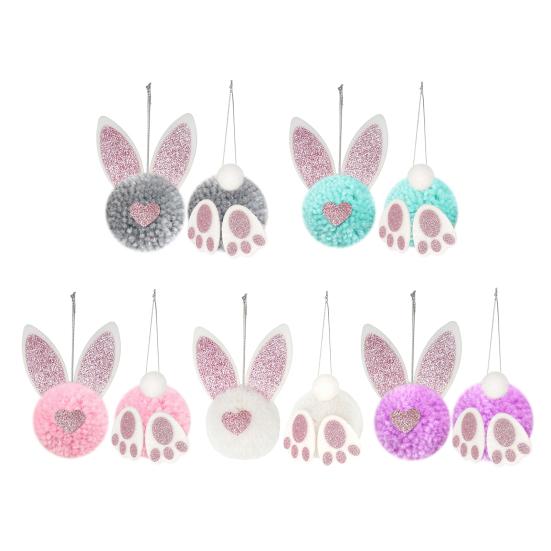 Easter Pendant with Hanging String Non-Woven Easter Bunny Butt Ear Pendant Seasonal Holiday
