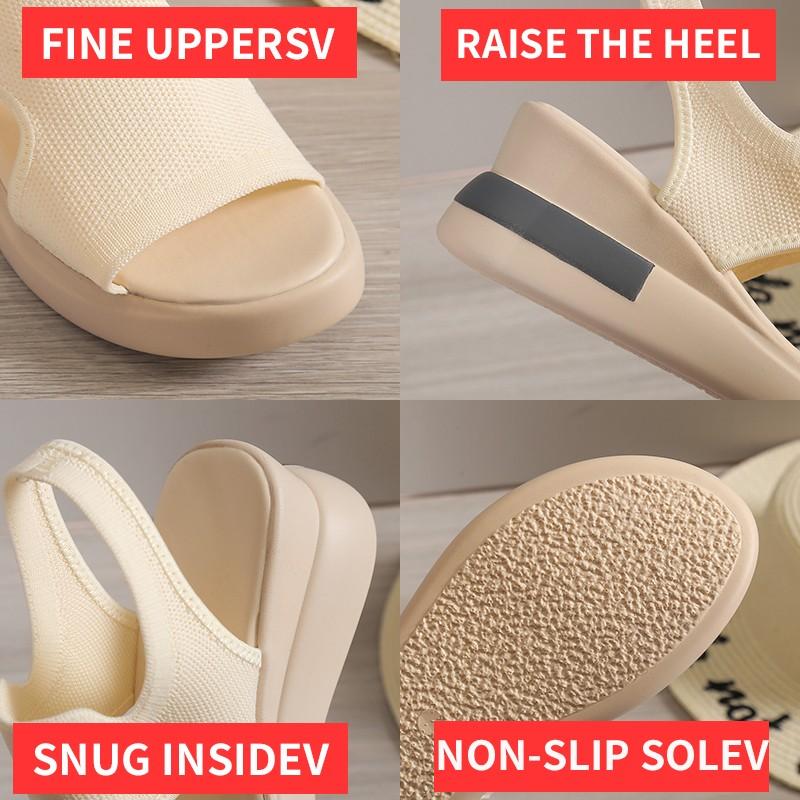 Летние женские сандалии на платформе, дизайнерская повседневная элегантная удобная обувь без шнуровки на танкетке, сандалии