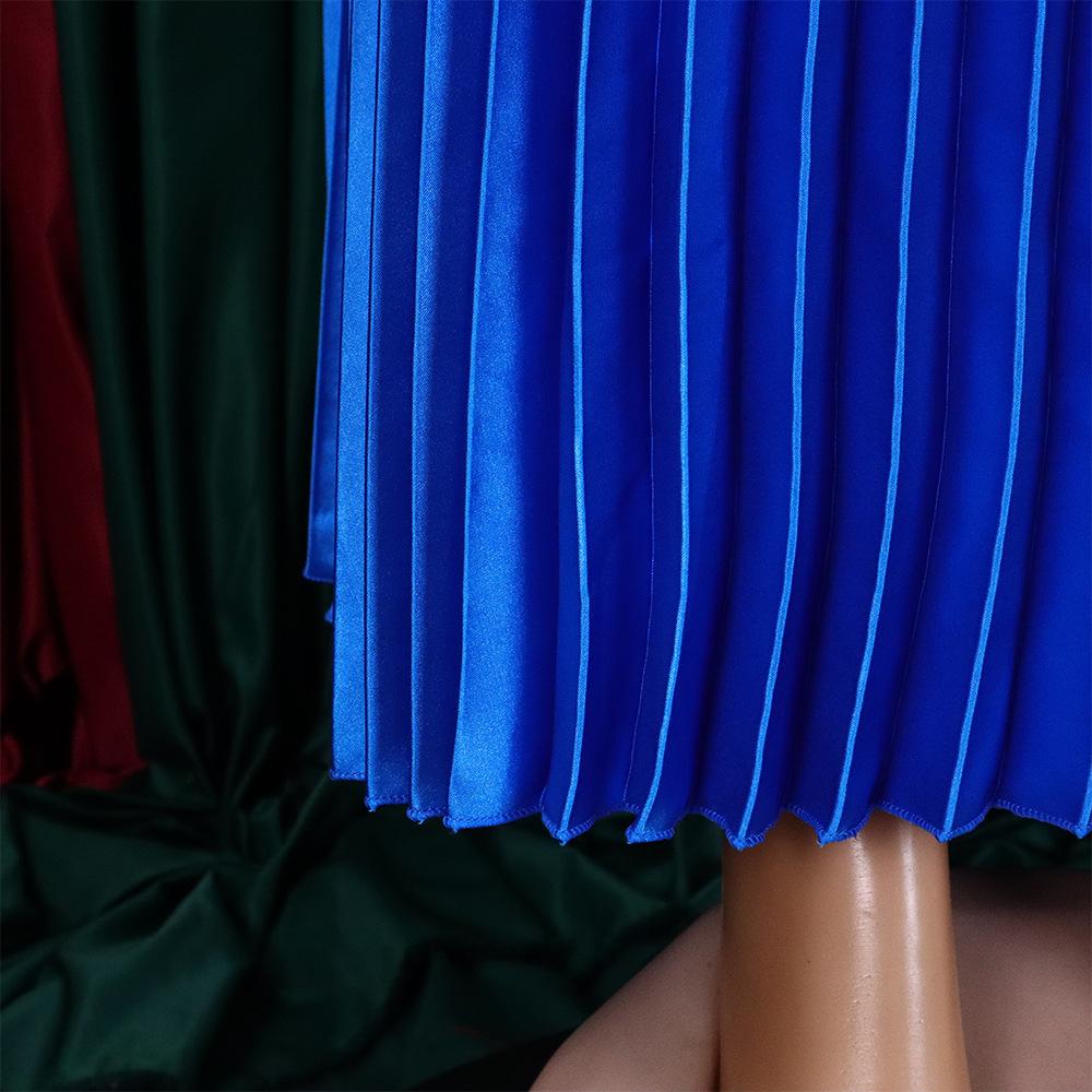 Весенние и осенние женские юбки, большие размеры, плиссированная юбка до половины тела, со средней высокой талией, длинная юбка с большим подолом