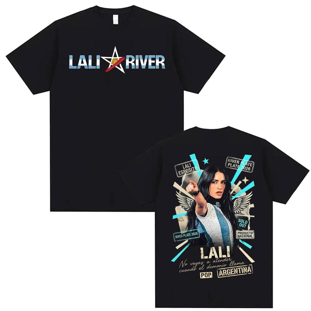 Singer Lali Esposito LA QUE LE GANA AL TIEMPO 2026 Tour Vintage T Shirts Unisex Women High Street T Shirt Casual Oversized Tshirts