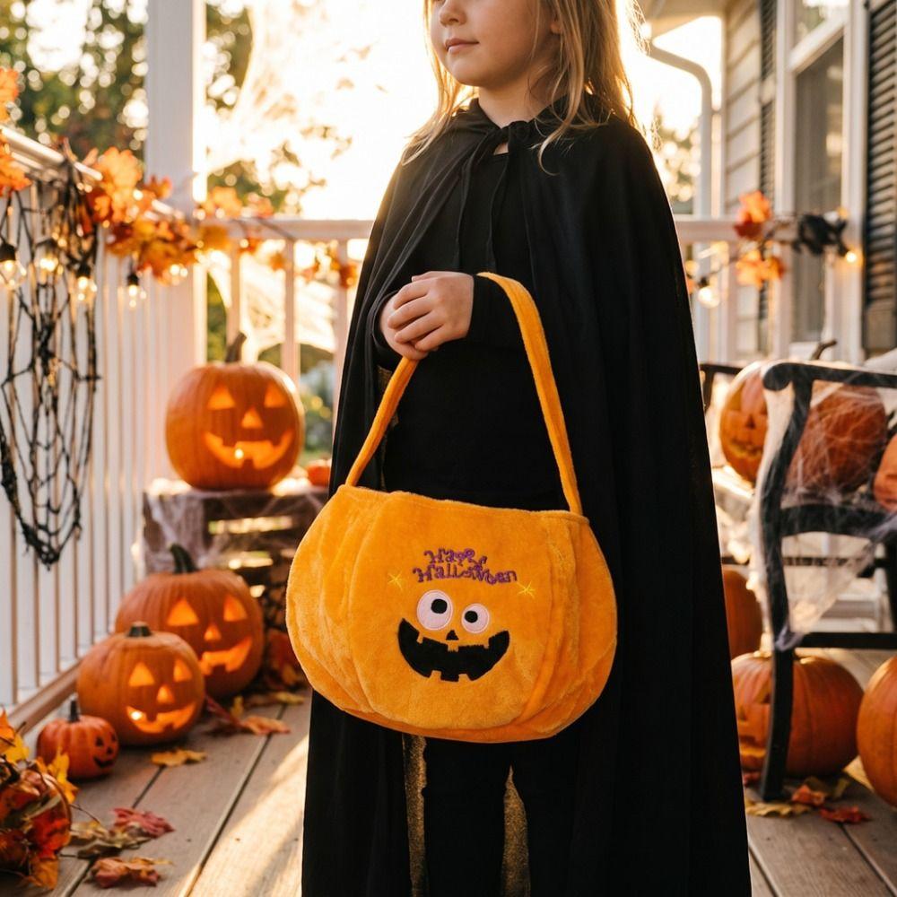 Trick or Treat Halloween Candy Bag Gifts Pouch Halloween Candy Bucket Pumpkin Candy Bucket Kids