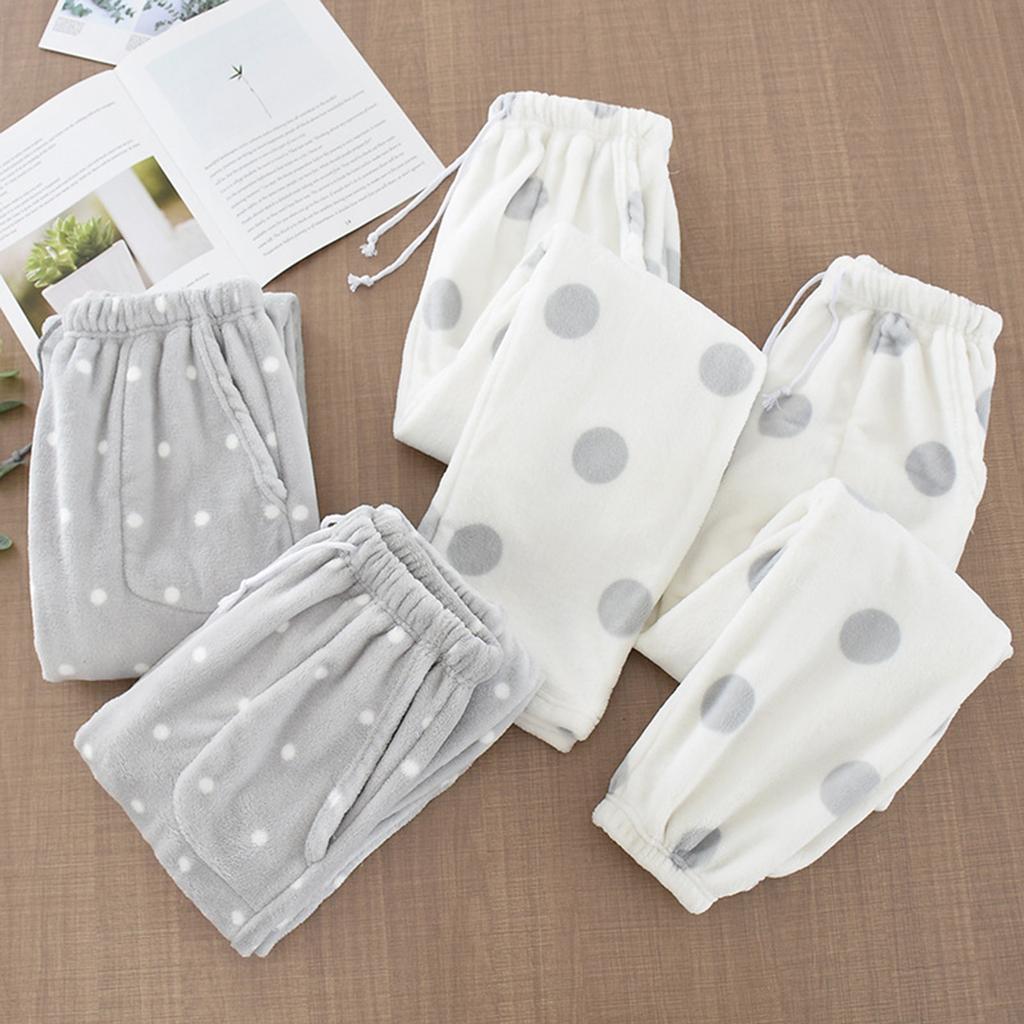 Женские термофлисовые карманы пижамные теплые повседневные брюки домашние пижамные штаны