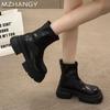 Массивные женские ботильоны, модные дизайнерские кожаные туфли на среднем каблуке для женщин, зимняя новая тенденция 2024 года, прогулочное платье в готическом стиле Botas Mujer