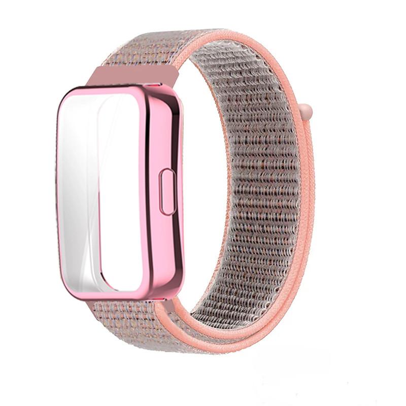 Nylon Loop Strap with TPU Protection Shell Cover for Huawei Band 10 9 8 Strap Bracelet Wristband Correa for Huawei Band10