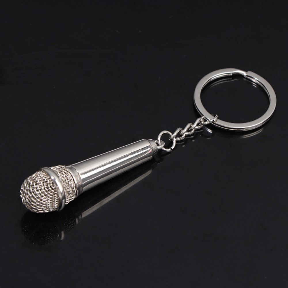 Fashion Car Key Holder Personalized Pendent Key Chain Microphone Key Ring Women Men