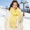 Women Scarf Extra Large Blanket Shawl Wrap Solid Color Oversized Thickened Winter Warm Shawl Wrap Cold Weather Accessory