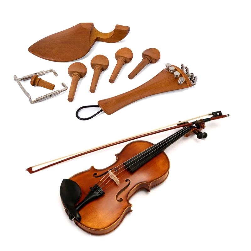 Подбородник Смычок Струнодержатель Колки Черный Подбородник для 4/4 Скрипки Замена