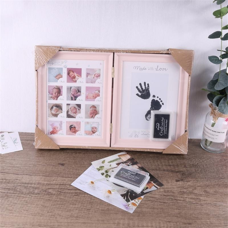 Foldable Picture Frame for Newborn Photo Frame Nursery Table Display Footprint Handprint Keepsake Frame House Decoration