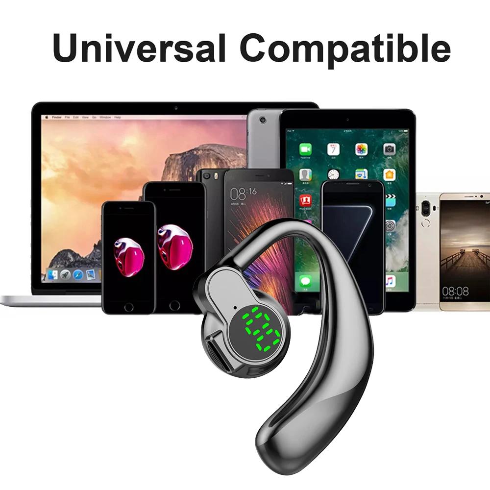 Беспроводные Bluetooth-наушники с костной проводимостью BT5.4, наушники с микрофоном, гарнитура для громкой связи с шумоподавлением