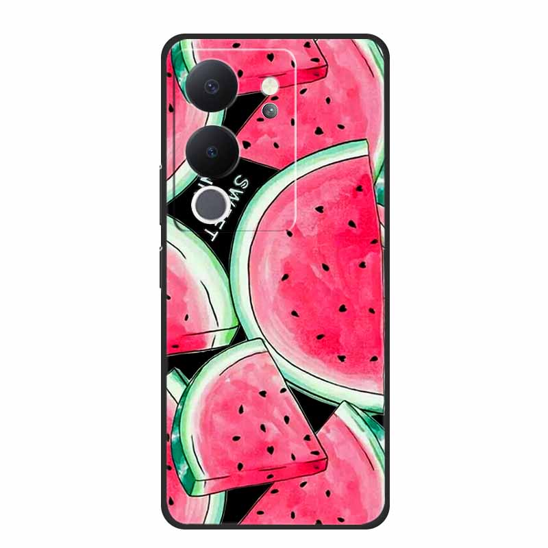 Funda For Vivo V30 Lite Case Cute Cartoon Cat Black Silicone Shockproof Soft Phone Cases For Vivo V30 Lite Back Cover Case Bag