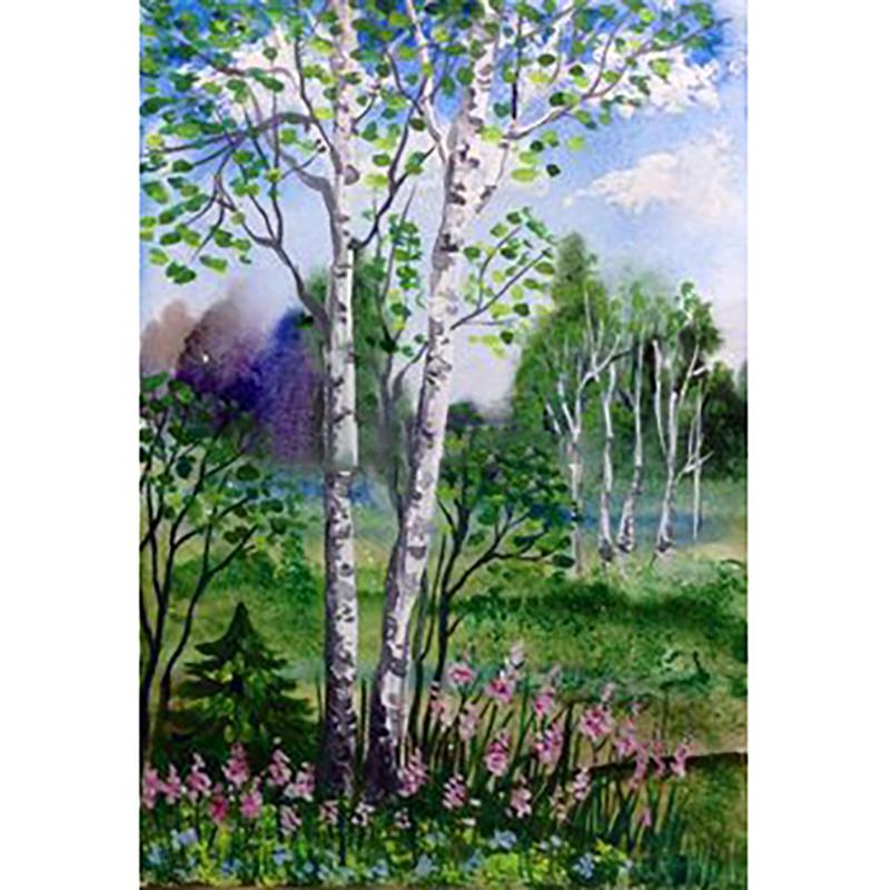DIY Forest Tree 5D Diamond Painting Full Round Drill Scenic Diamond Embroidery Cross Stitch Mosaic Kits Wall Art Home Decor
