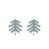 Круглой огранки Рождественская елка Зеленые серьги-пусеты с муассанитами Рождественский подарок Серьга