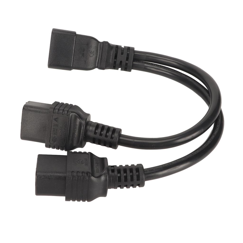 Dual IEC320 C19 To C20 Cord Female To Male Universal Y Splitter Power Cable for Desk Lamp LCD Monitor 12.6in