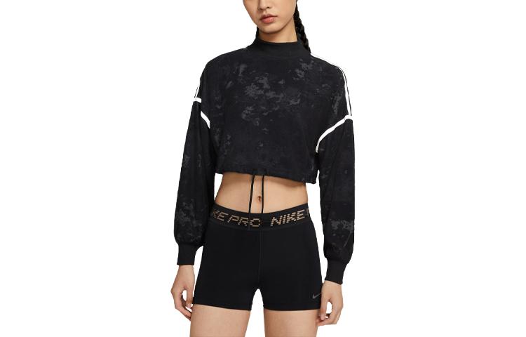 Nike Cropped Coats Women's Black/Dark Smoke Gray/Reflective Black Stand Collar Moderate CJ4908-010