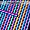 6*215mm 10 Colors Eco-friendly Reusable Metal Straws Set 304 Stainless Steel Drinking Straw Cocktail Party Favor Bar Accessory