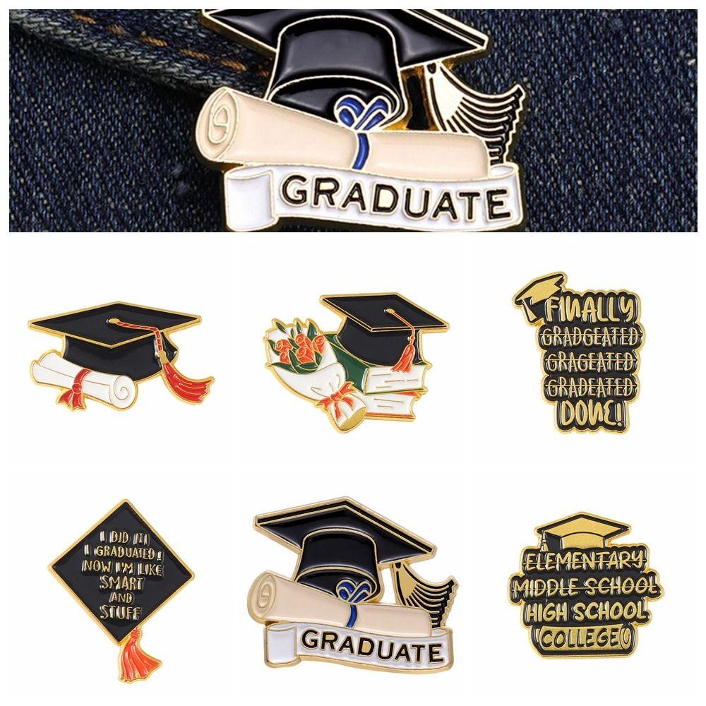 Женские значки из сплава для выпечки для девочек, женская брошь, шапка бакалавра, броши, выпускные эмалированные булавки