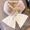 New Korean Style Winter Scarf Versatile for Women  Warm and Thickened  Simple Cross Scarf  Knitted  Cute Neck Protector Fur Collar