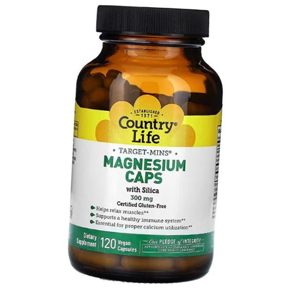 Magnesium with Silicon, Target-Mins Magnesium Caps with Silica, Country Life  (36124119)