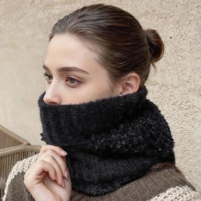 Зимняя вязаная балаклава, шапка-бини, теплая цельная шапка-бини с подкладкой из флиса, шарф-маска для велоспорта, катания на лыжах, толстая шапка-череп