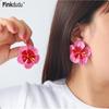 Винтажные Преувеличенные Серьги с Большими Цветами из Цинкового Сплава с Капающей Глазурью Модные Трендовые Серьги-Пуссеты Женские PD2253
