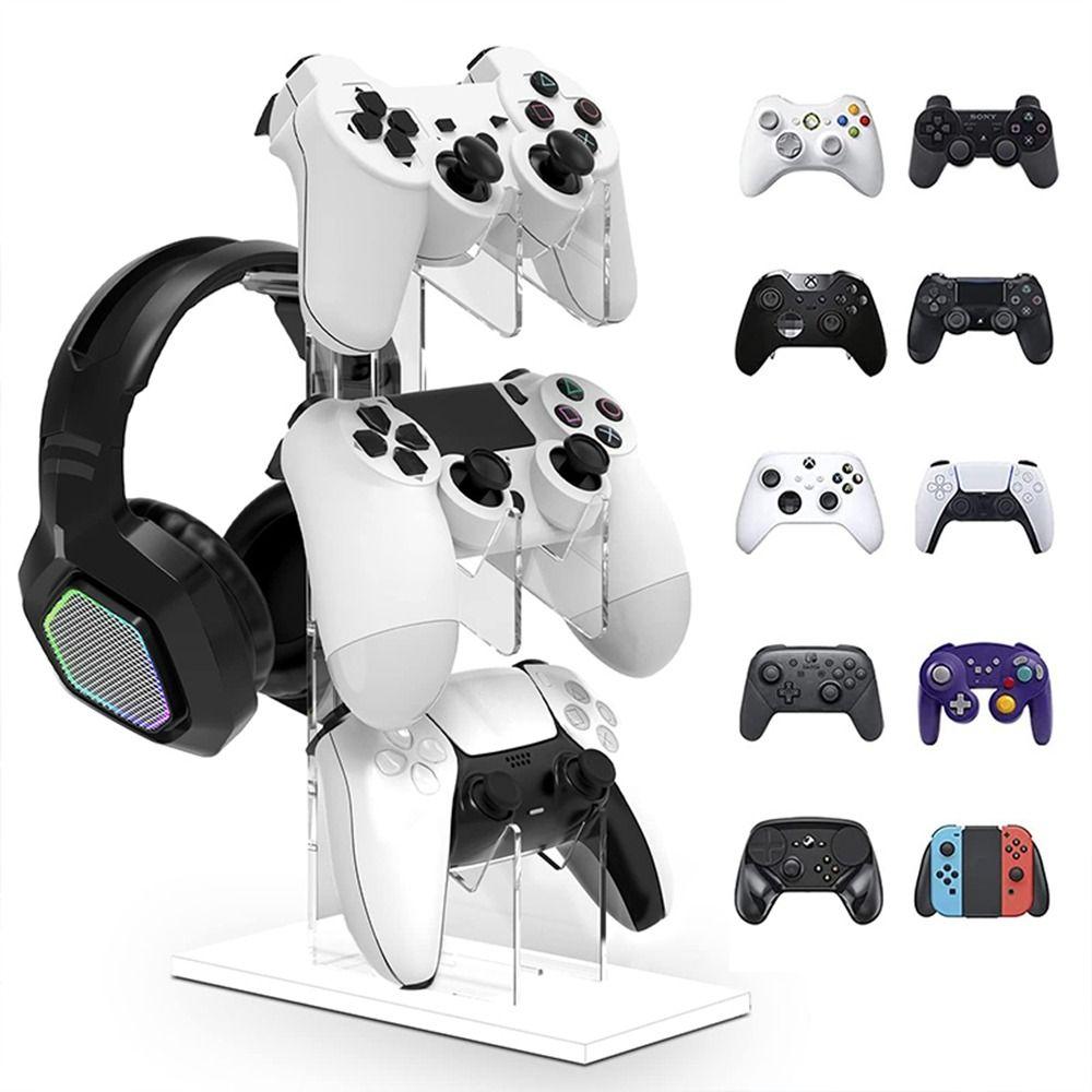 Acrylic 3-Layer Controller Holder White Game Handle Display Stand Practical   Desktop