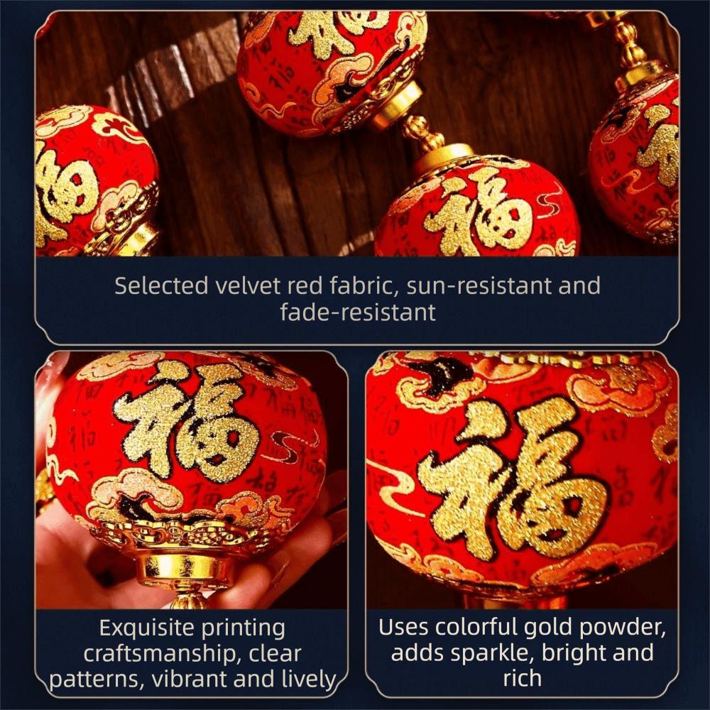 Chinese Style Red Ball Lantern String Fu Character Door Lantern Pendant Wedding