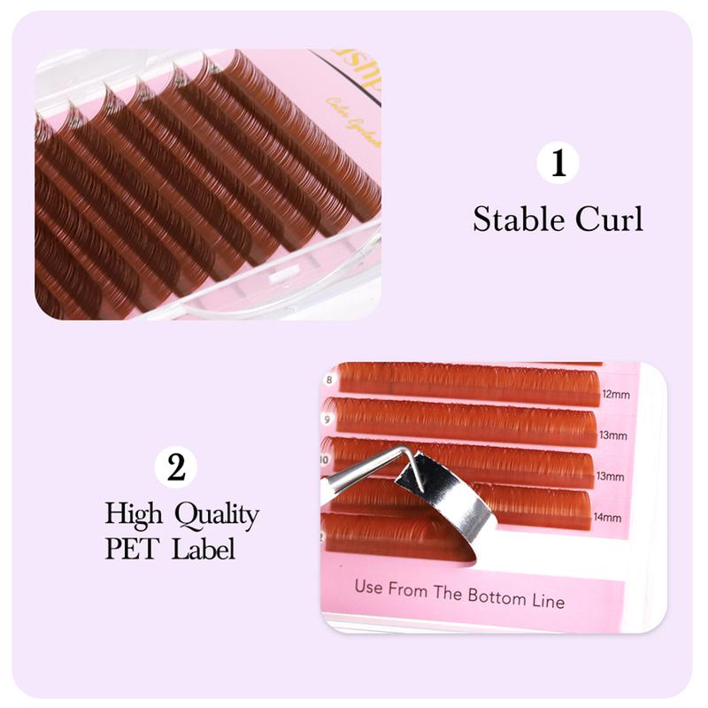 0.05 0.07 Light/Medium/Dark Brown Russian Volume Eyelashes Extension Brown Individual Lashes Normal Fanning Eyelashes Cilia