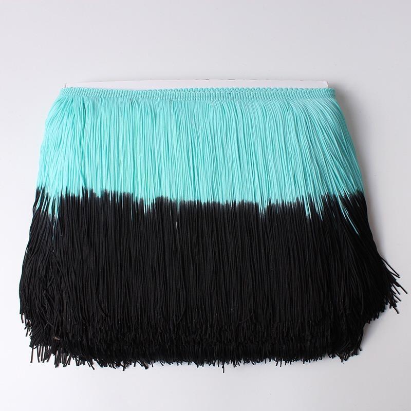 20Cm Gradual Change Color Nylon Row Beard Latin Dance Fringe Clothing Accessories Shape Vertical Row Beard Fringe Lace