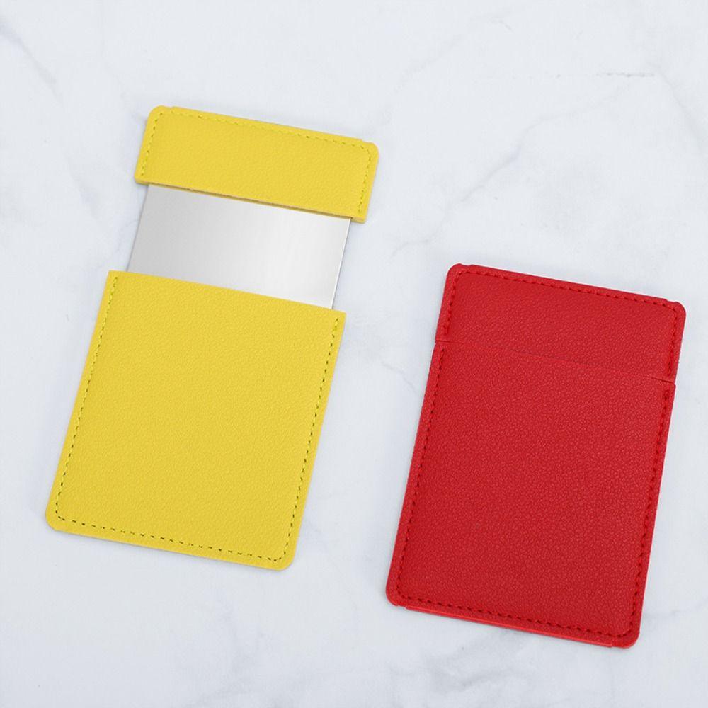 Карманное зеркало из искусственной кожи, косметические инструменты, маленькое зеркало, высококачественное зеркало для макияжа