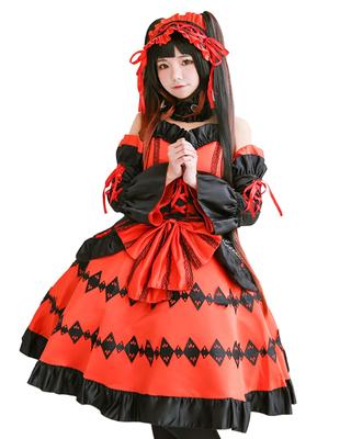 Косплей костюм Токисаки Куруми с париком Date A Live Хэллоуин Готическая Лолита [milky time] -